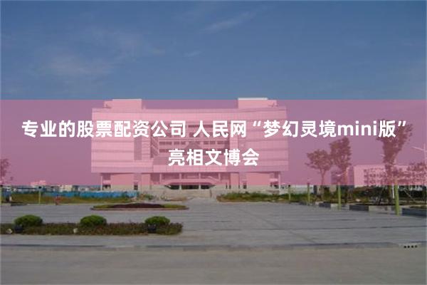 专业的股票配资公司 人民网“梦幻灵境mini版”亮相文博会